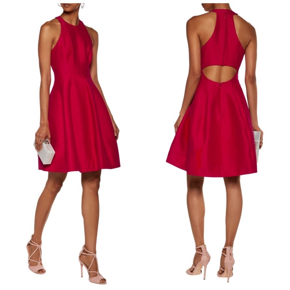 Halston Heritage Cutout Back Pleated Prom Dress - Picture 3 of 8